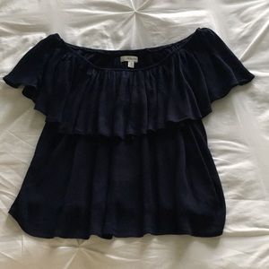 navy blue off-shoulder top